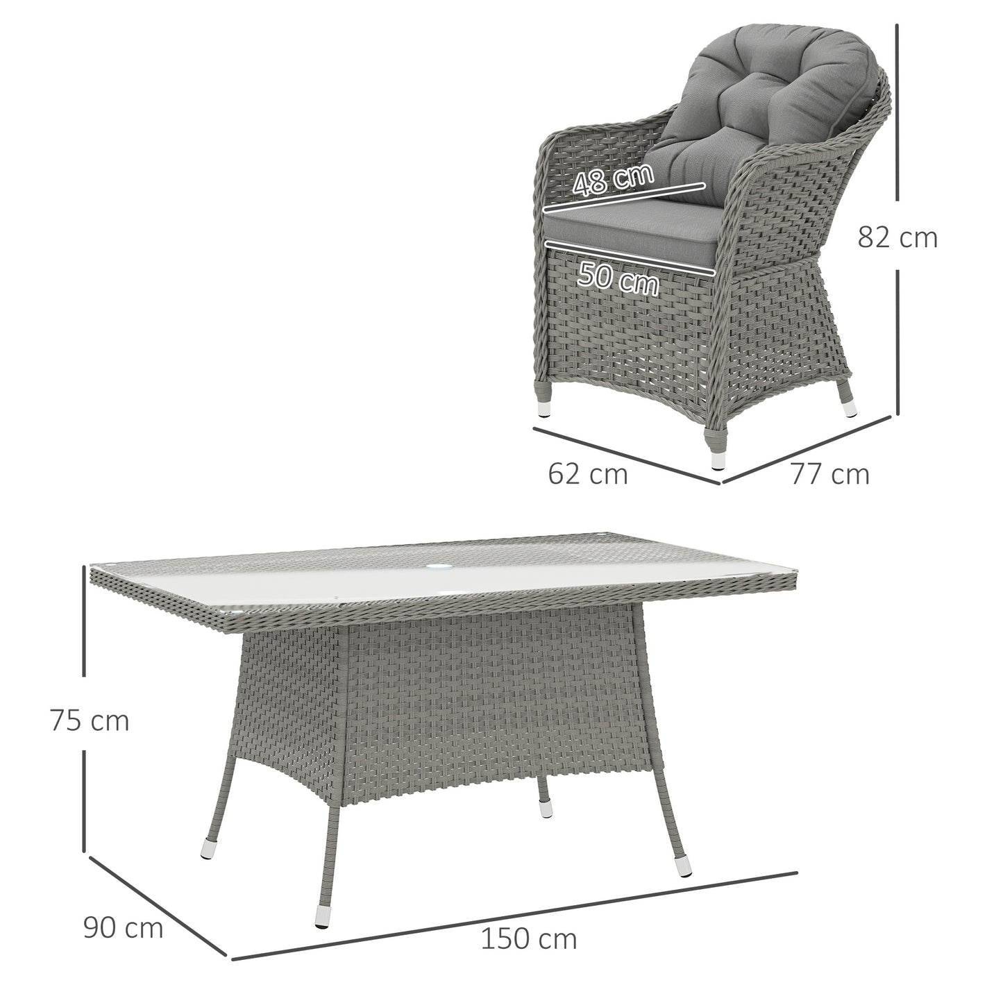 Seven-Piece Rattan Dining Set (2)