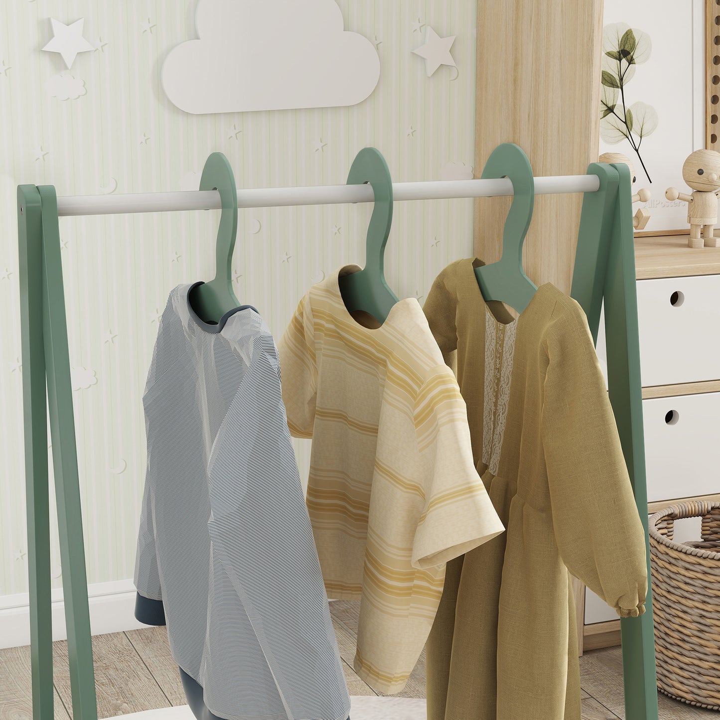 Baby Clothing Rack with Hangers, Storage Shelf for Bedroom (1)