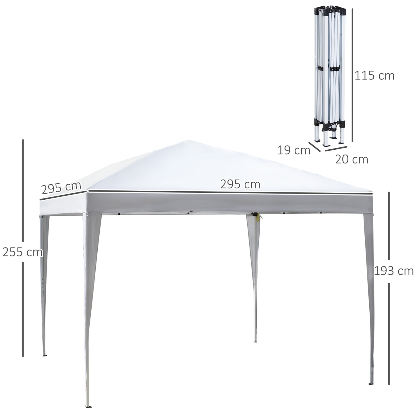 3 x 3M Garden Pop Up Gazebo Height Adjustable Marquee Party Tent