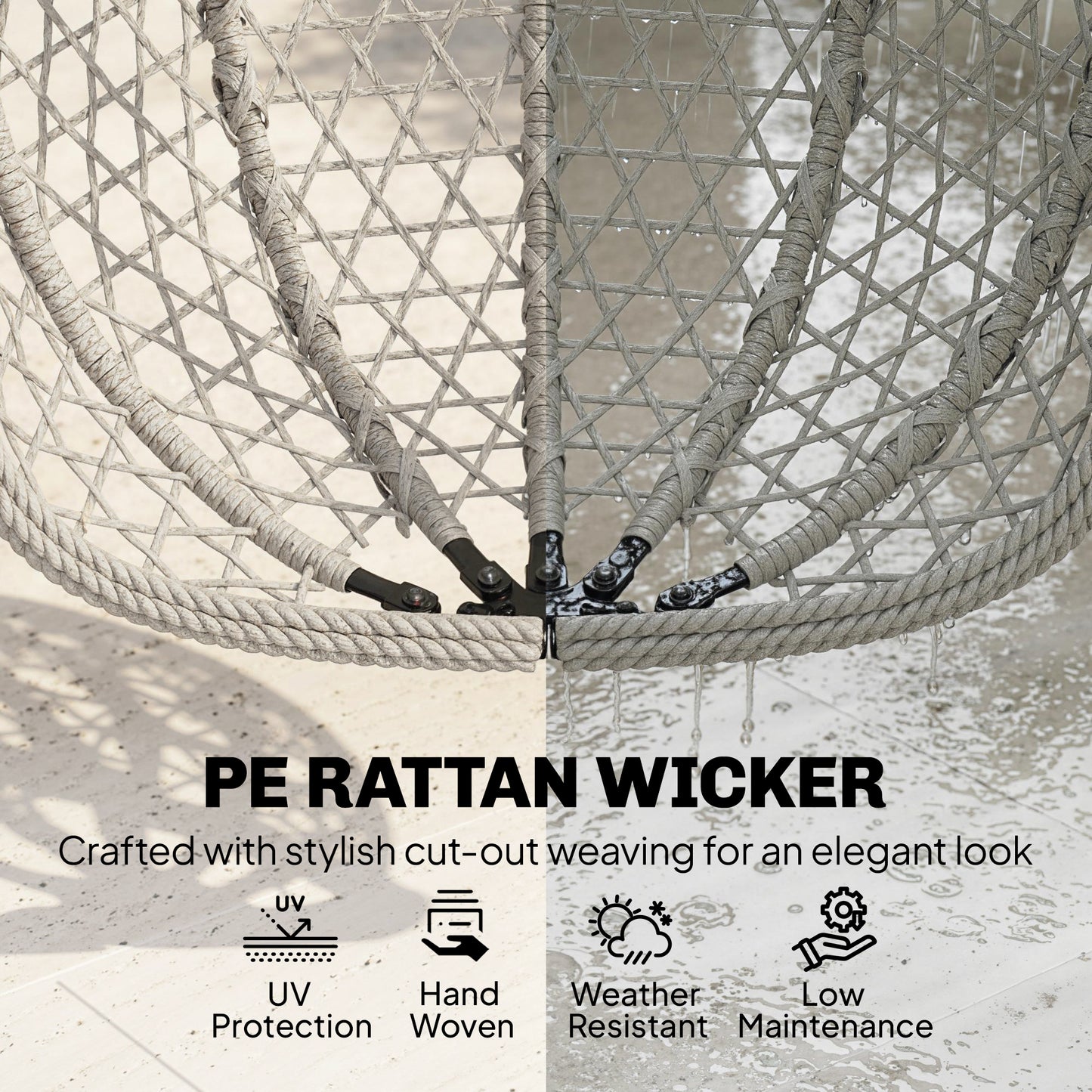 Hanging Egg Chair, Indoor Outdoor Rattan Hammock Swing Chair
