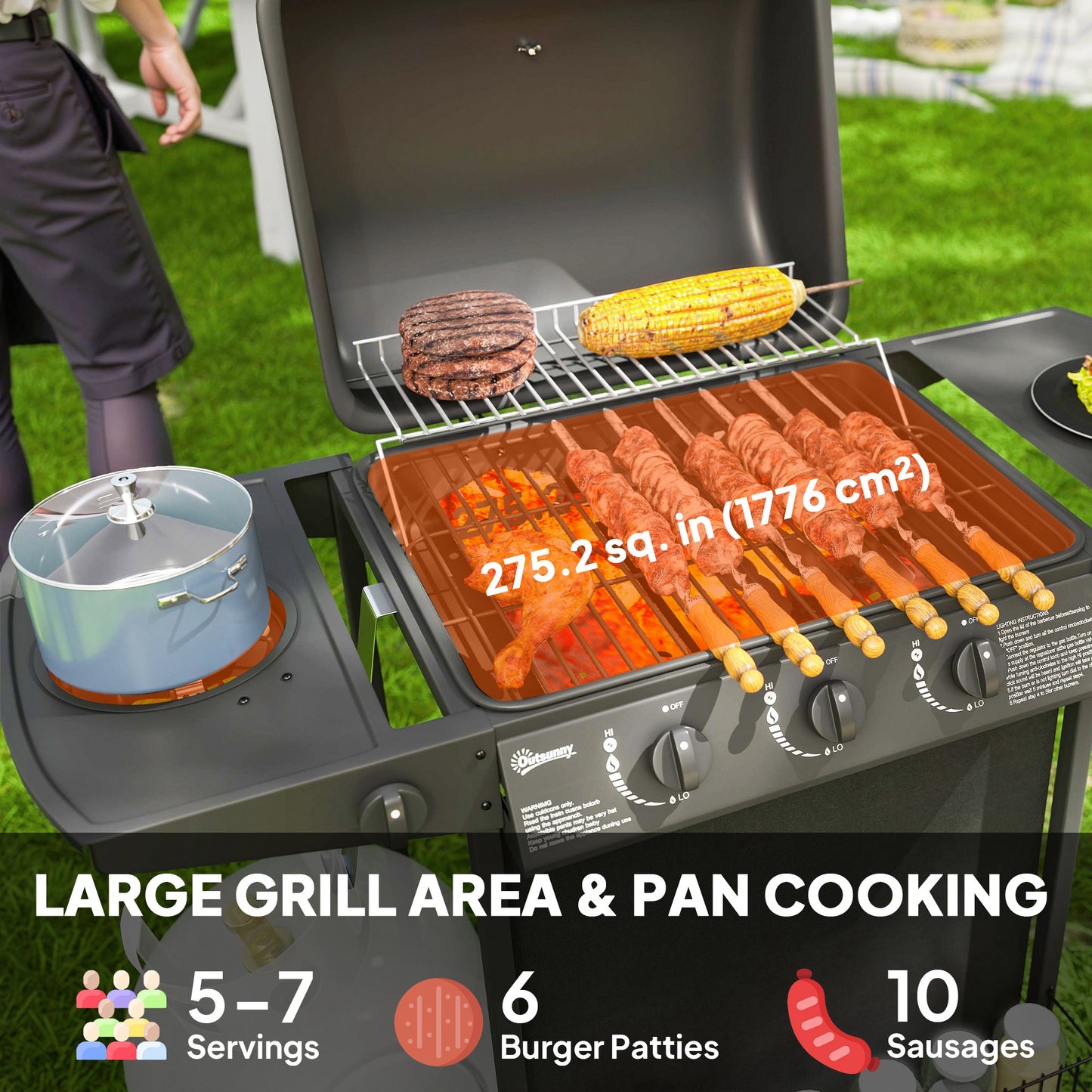 Four Burner Gas Grill BBQ