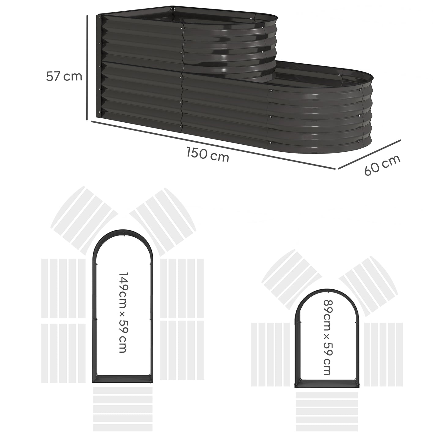 Two-Tier Galvanised Steel Garden Planter (1)