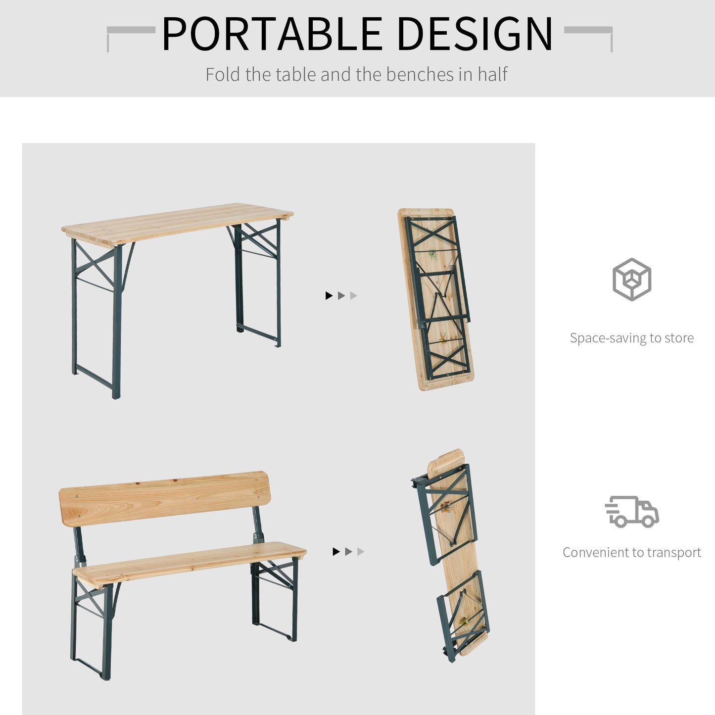 Portable Folding Camping Picnic Trestle Beer Table