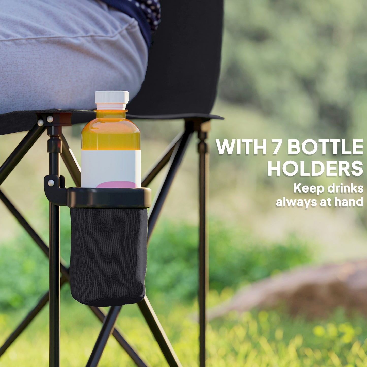 6 Seater Folding Camping Chair with Cup Holder & Carry Bag