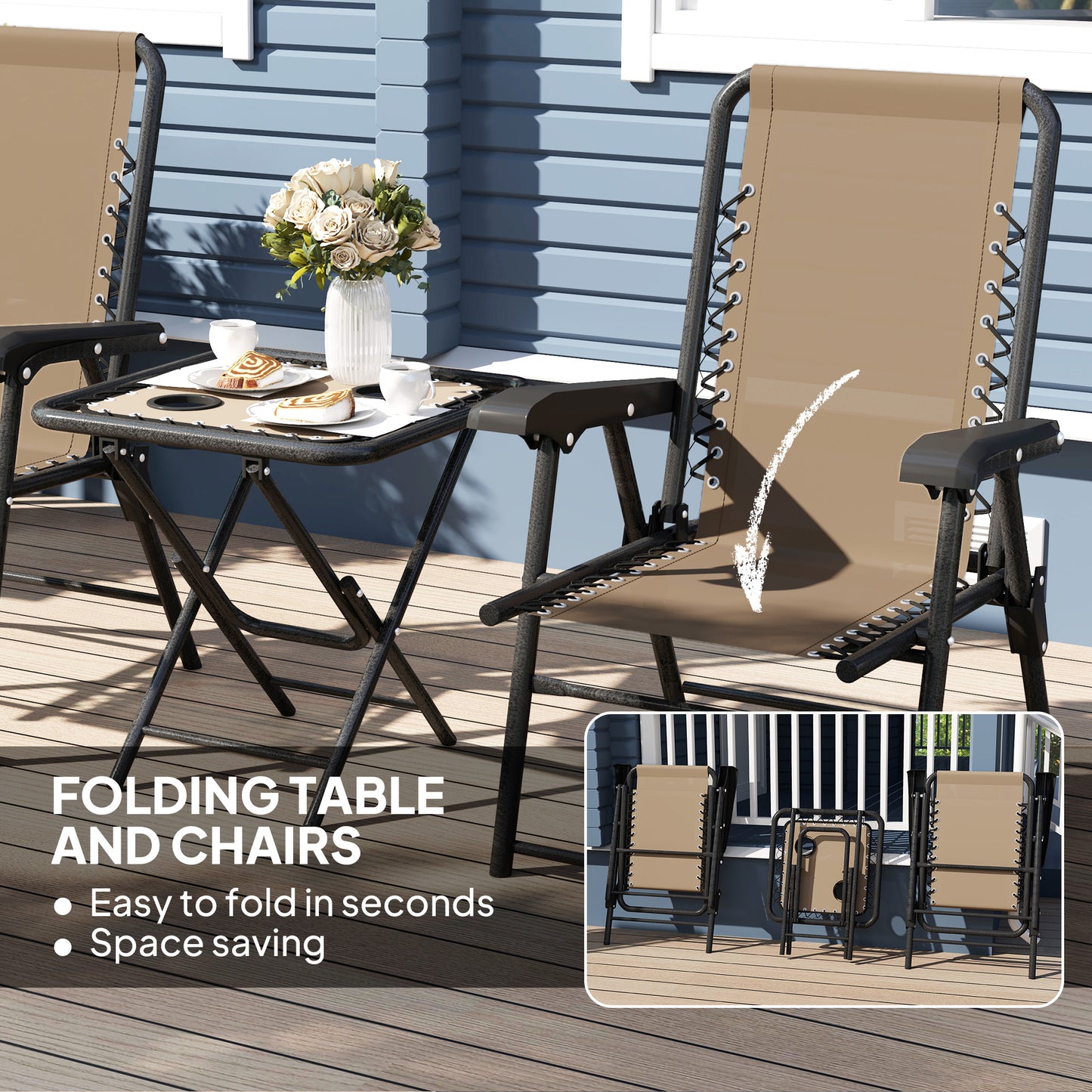 Three-Piece Garden Table and Chair Set