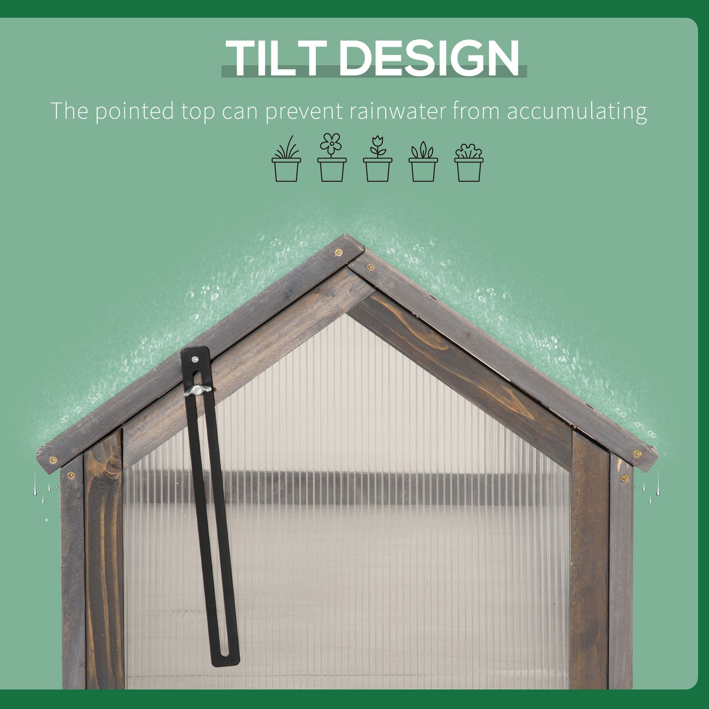 Wooden Cold Frame Garden Polycarbonate Greenhouse