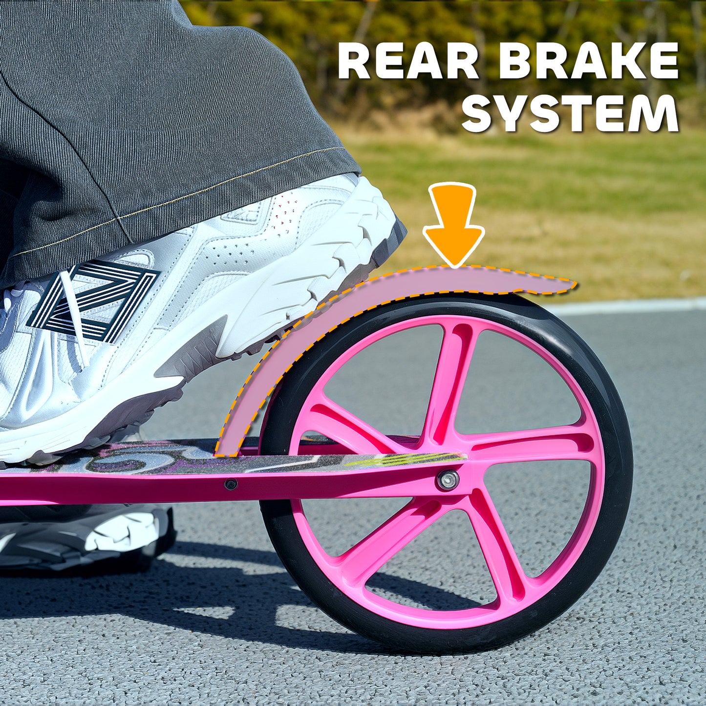 Foldable Kids Scooter with Adjustable Handlebar, 200mm Big Wheel