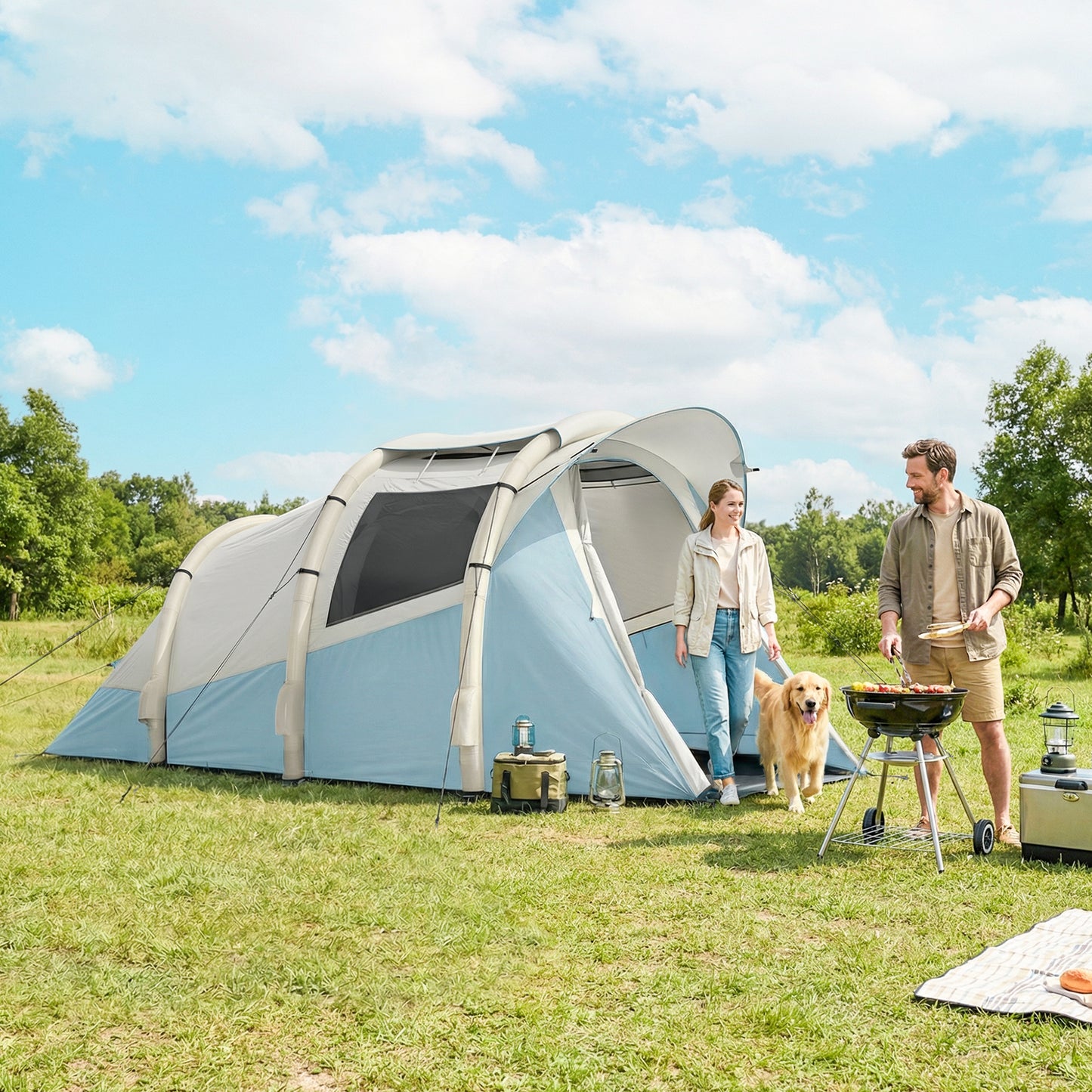Inflatable Camping Tent w/ Air Pump