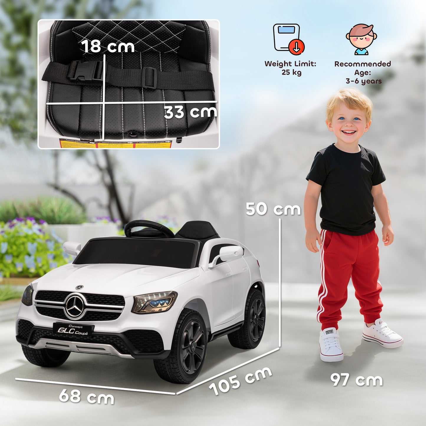 Mercedes-Benz GLC Licensed Kids Ride on Car with Remote Control