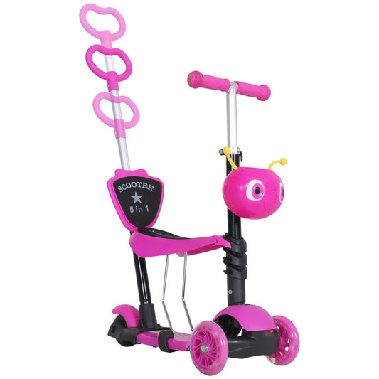 Adjustable Kids Toddler Scooter, with Removable Seat, Back Handle