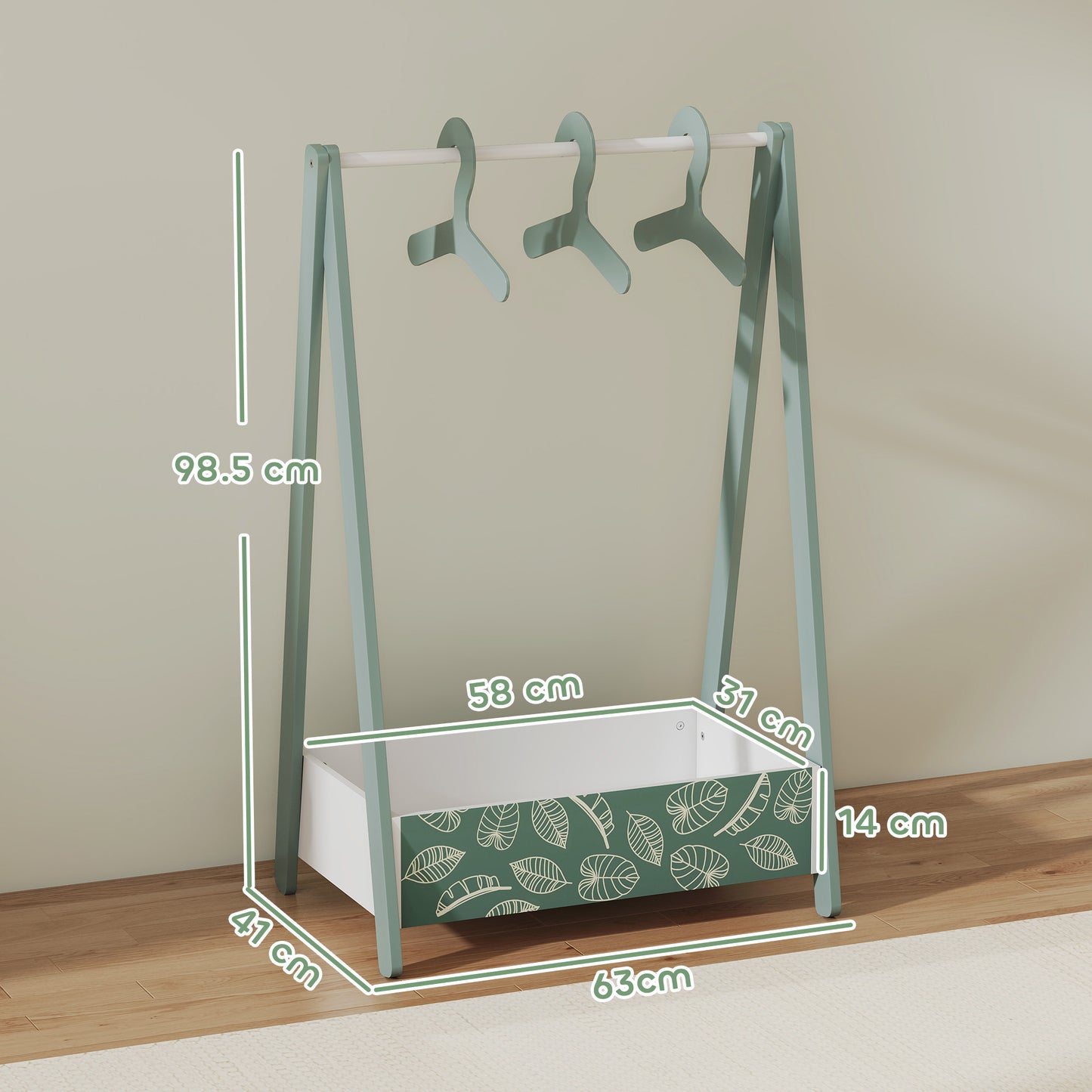 Baby Clothing Rack with Hangers, Storage Shelf for Bedroom (1)