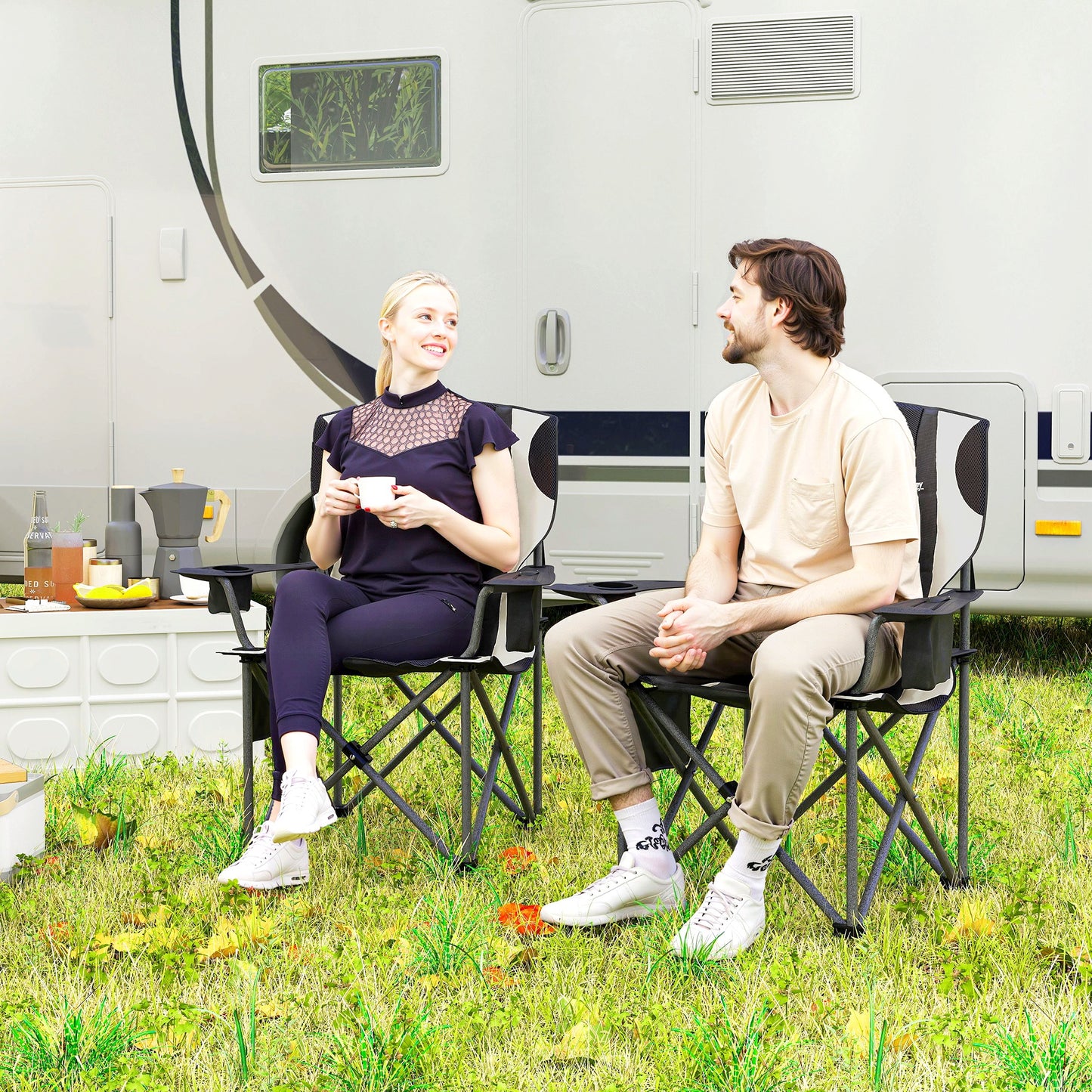 Set of 2 Folding Camping Chairs