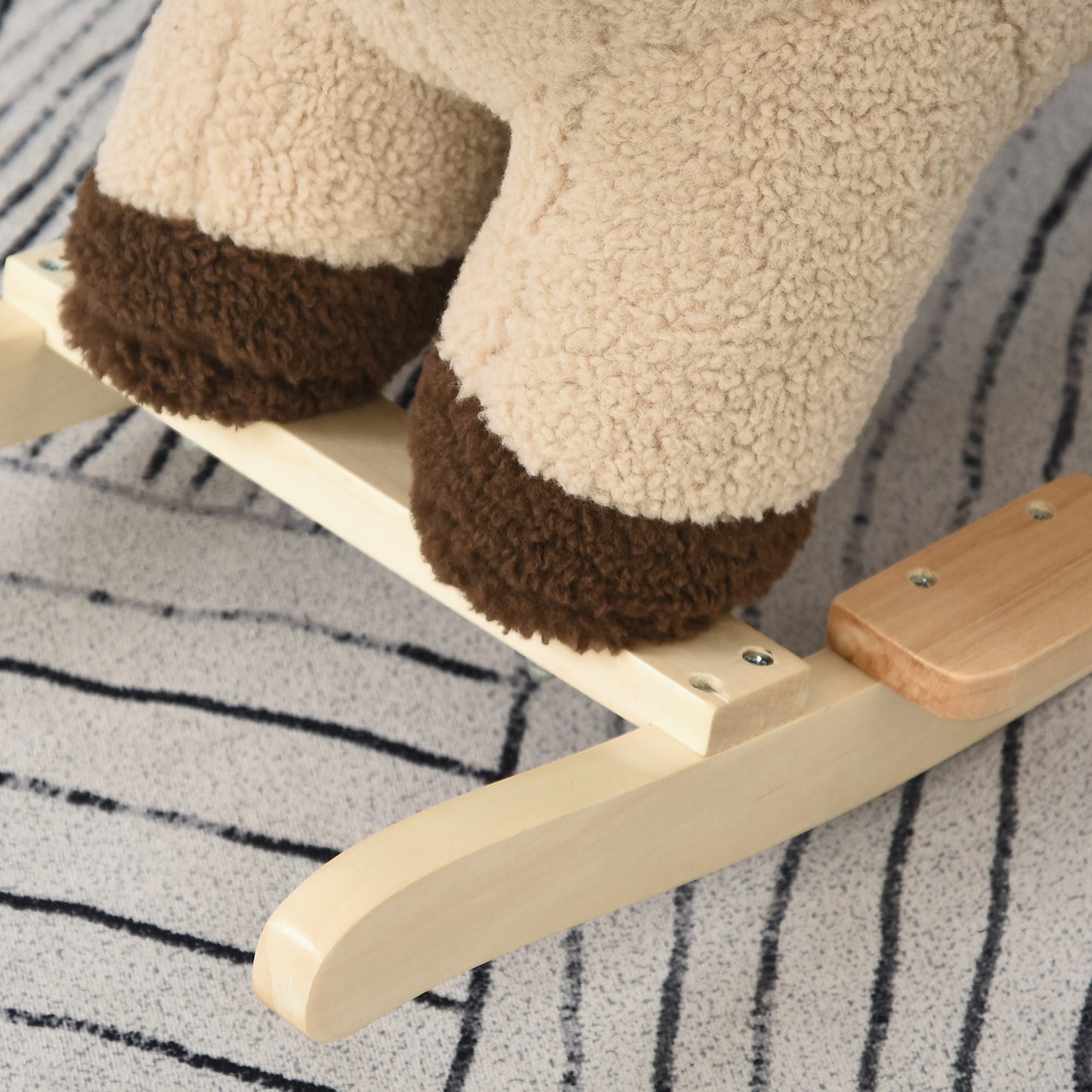 Kids Lion-themed Rocking Horse, with Roaring Sound Button, Seatbelt