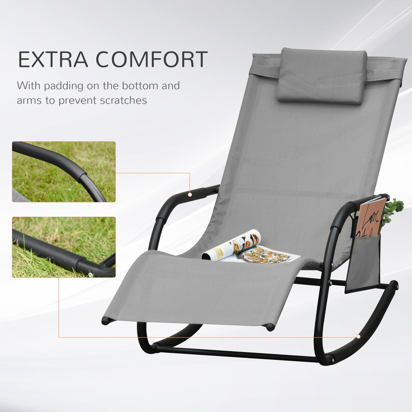 2PCs Outdoor Garden Rocking Chair
