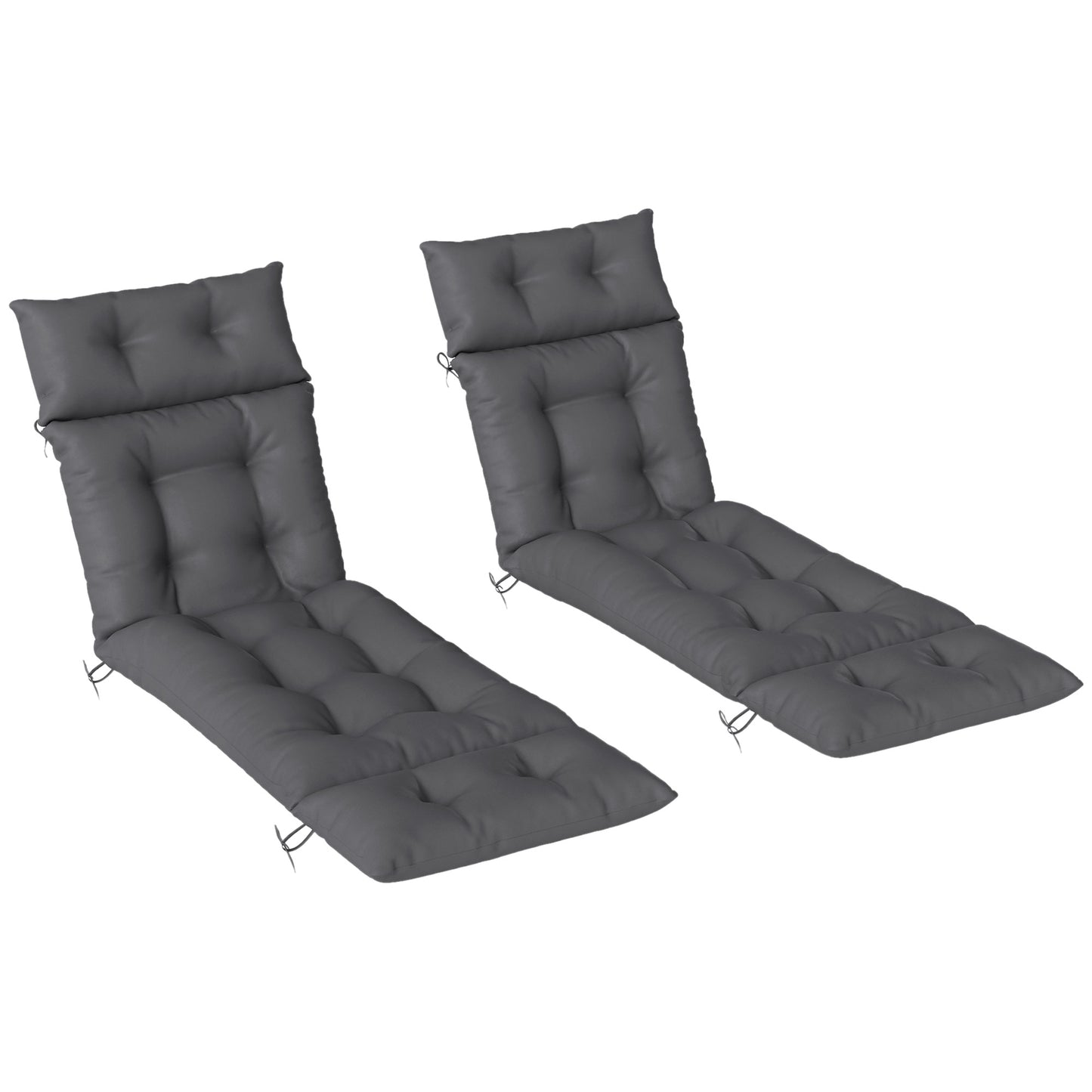 Set of Two 190 x 56cm Sun Lounger Cushions