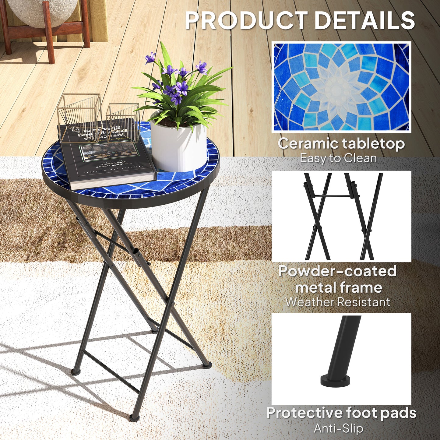 Mosaic Outdoor Garden Table (4)
