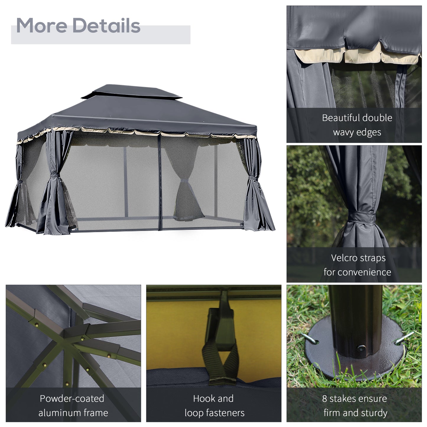 3 x 4m Aluminium Garden Gazebo
