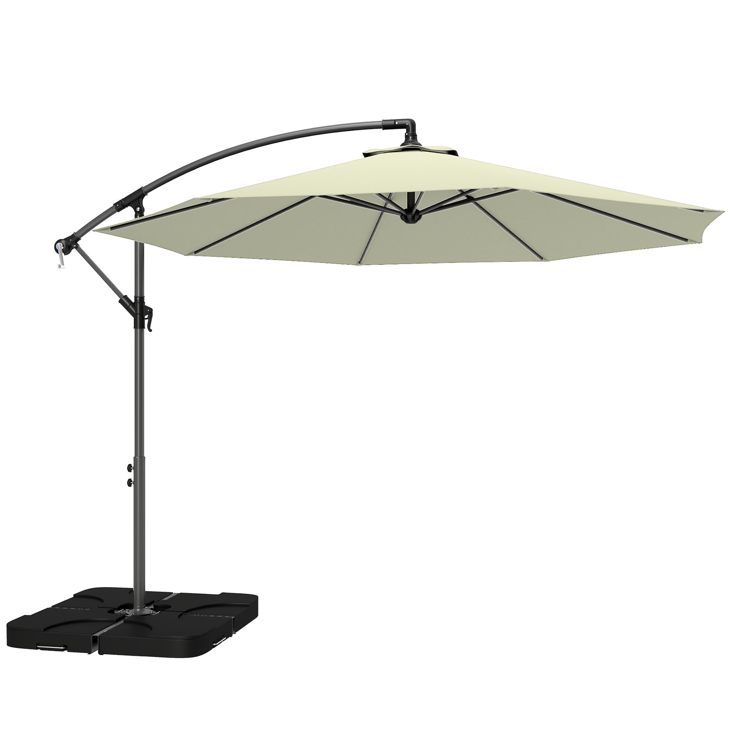 3m Overhanging Parasol, with Base, Weights and Cover