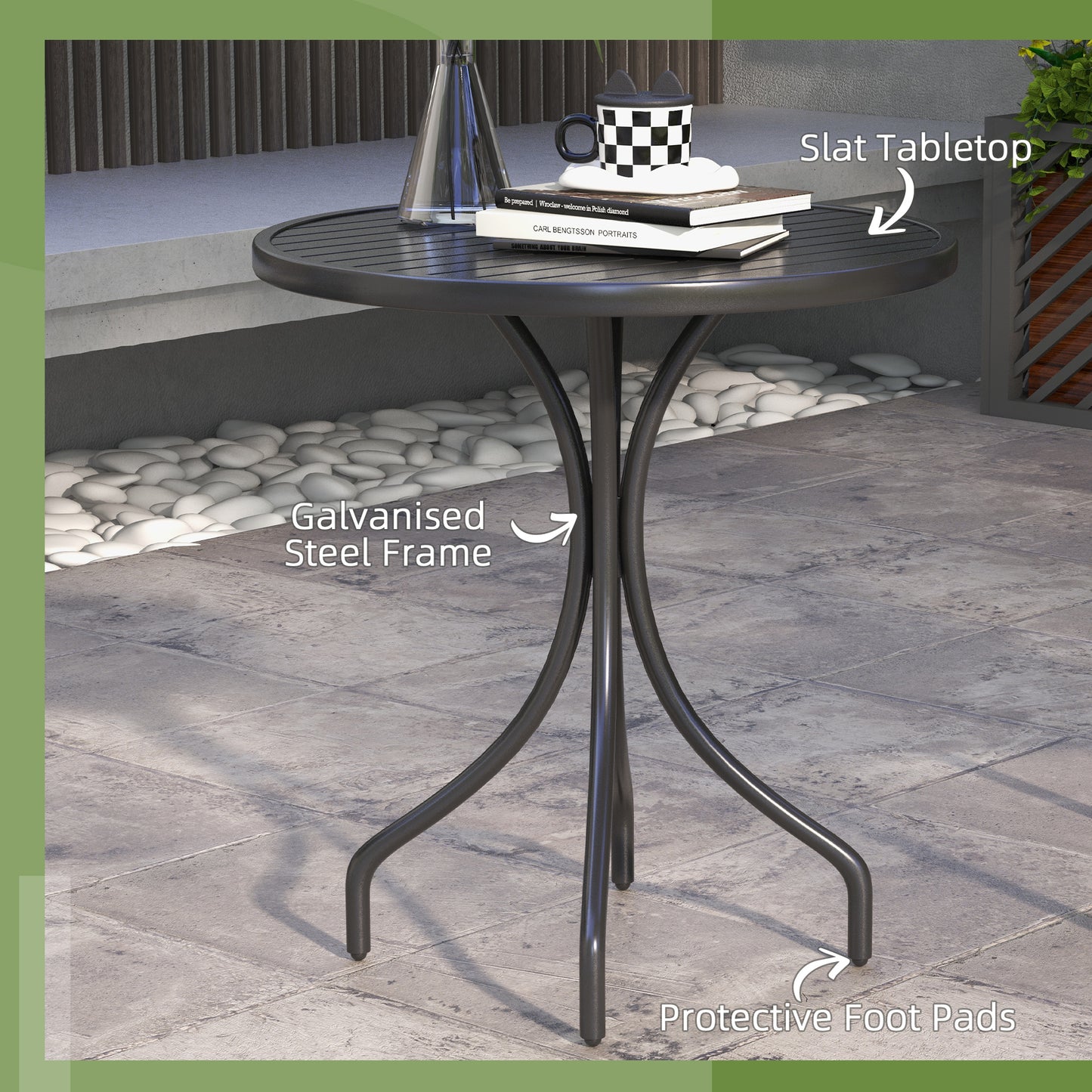 66cm Patio Table, Round Garden Table