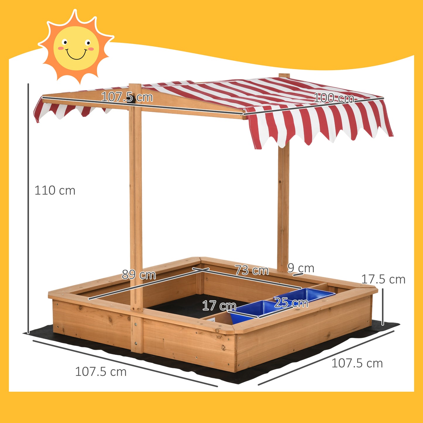 Sand Pit Kids Wooden Sandbox