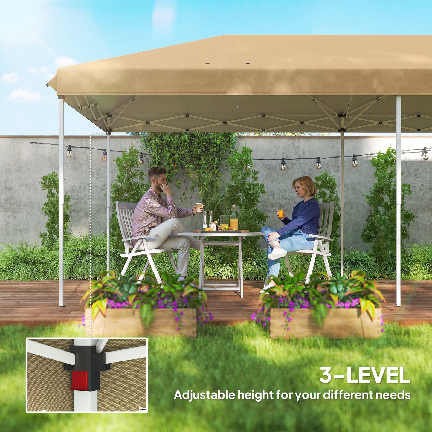 3 x 6m Pop Up Gazebo, Outdoor Canopy Shelter