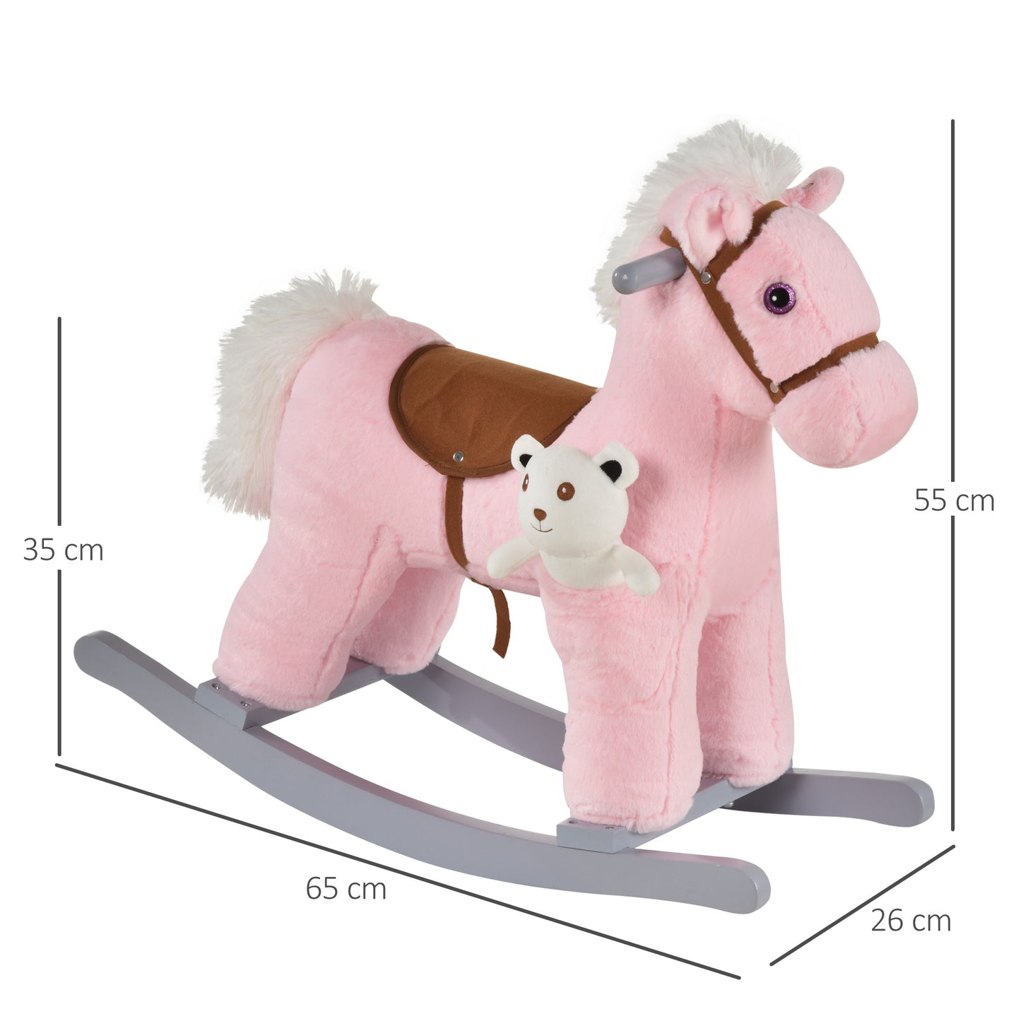 Kids Plush Ride-On Rocking Horse Toy Rocker