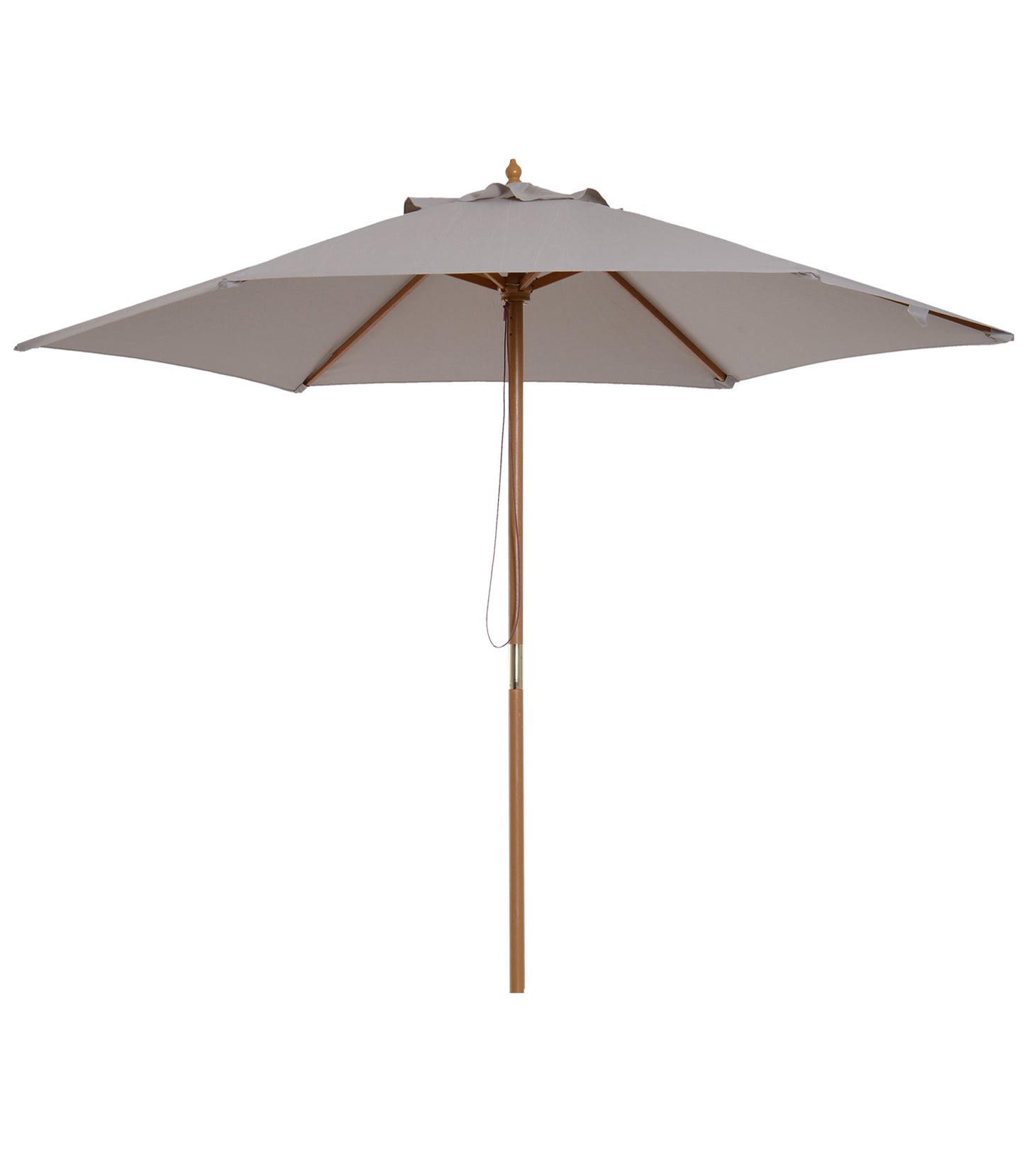 2.5m Wood Garden Parasol Sun Shade Patio Outdoor Wooden Umbrella