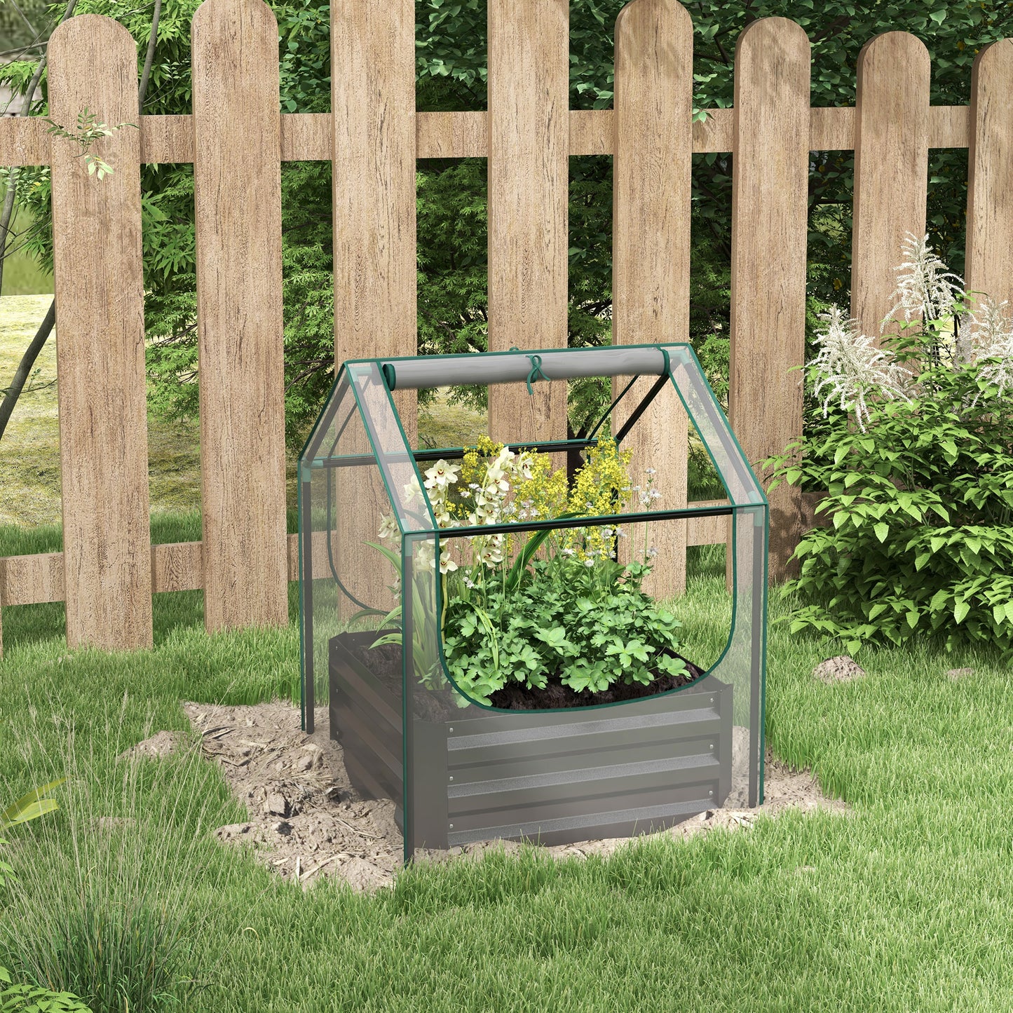 61 x 61cm Garden Planter Bed, with Cover
