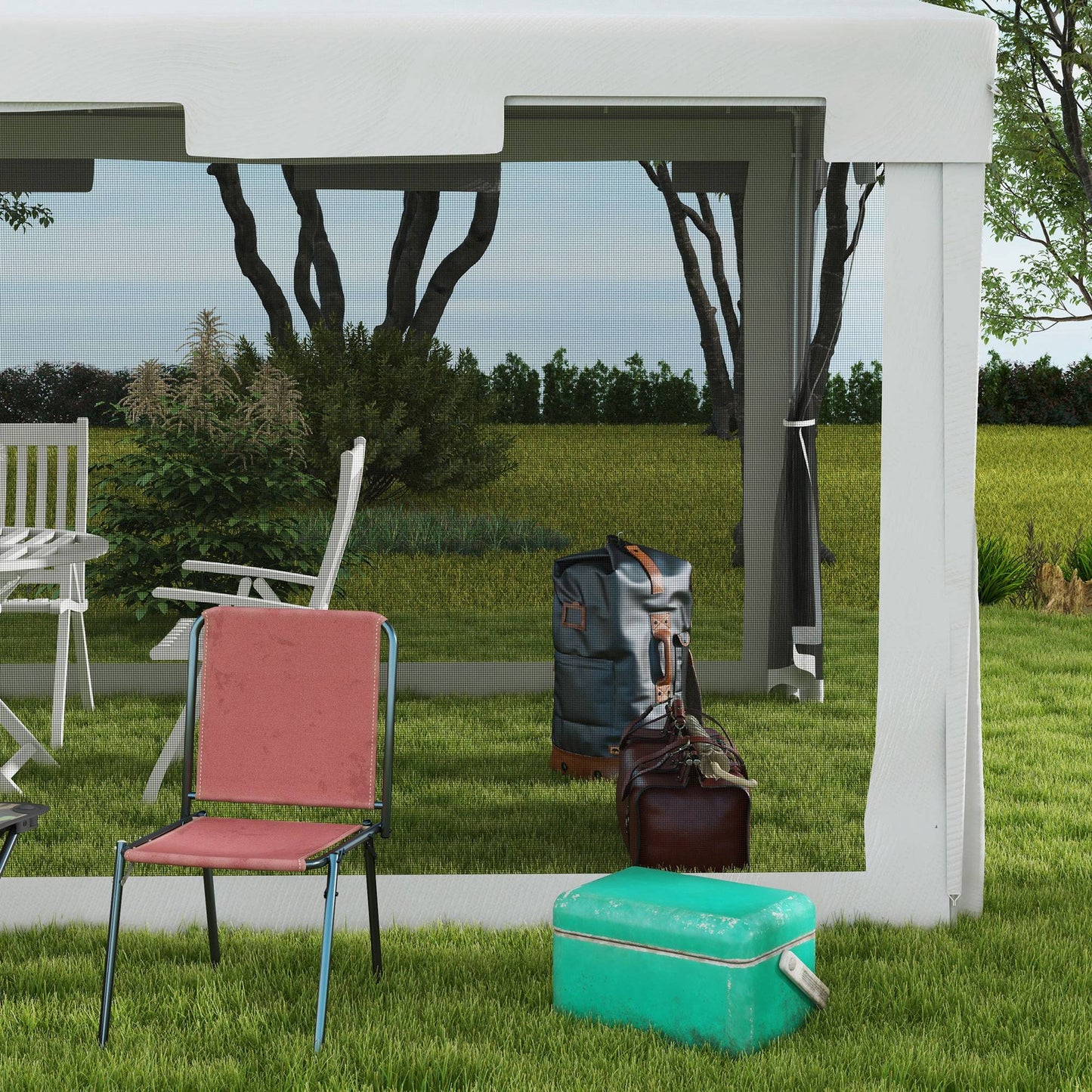 4 x 3 m Party Tent Wedding Gazebo Outdoor Waterproof PE Canopy Shade