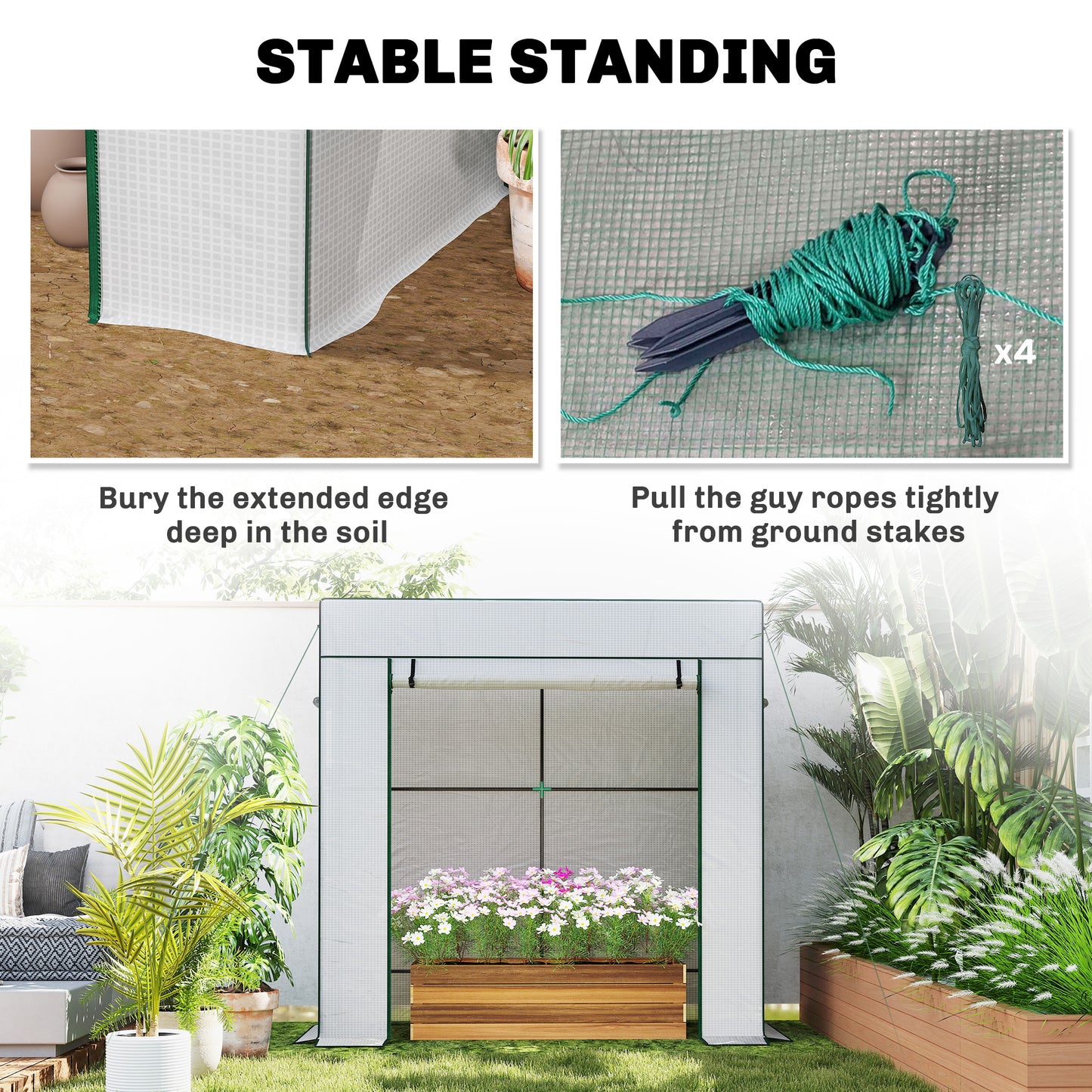 PE Cover Walk-in Outdoor Greenhouse