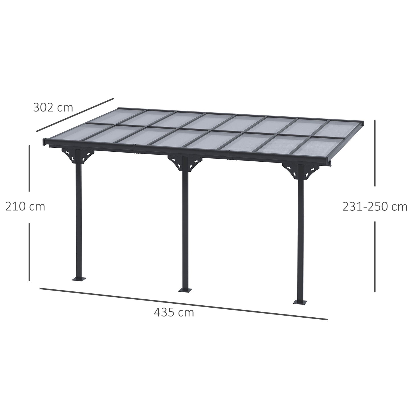 4.35 x 3m Outdoor Patio Gazebo Pergola
