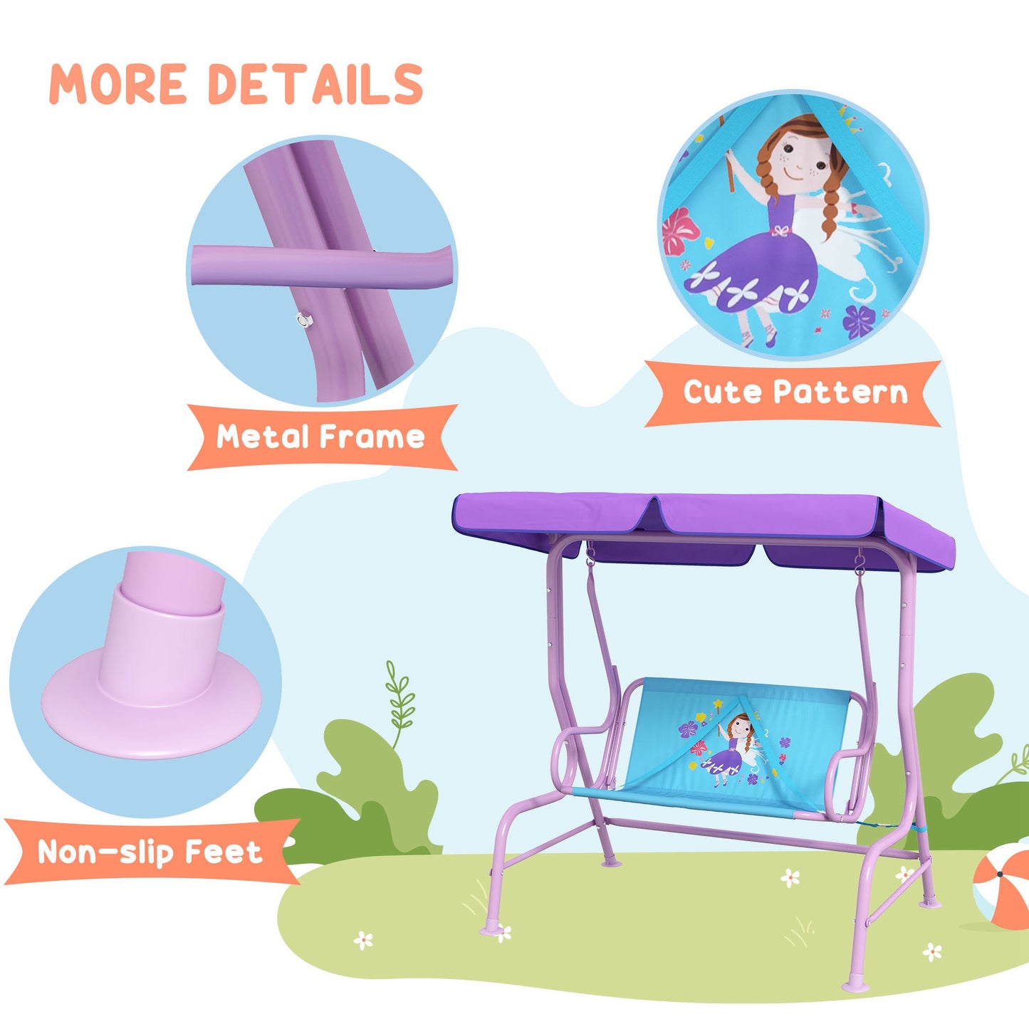 Two Seater Kids Garden Swing