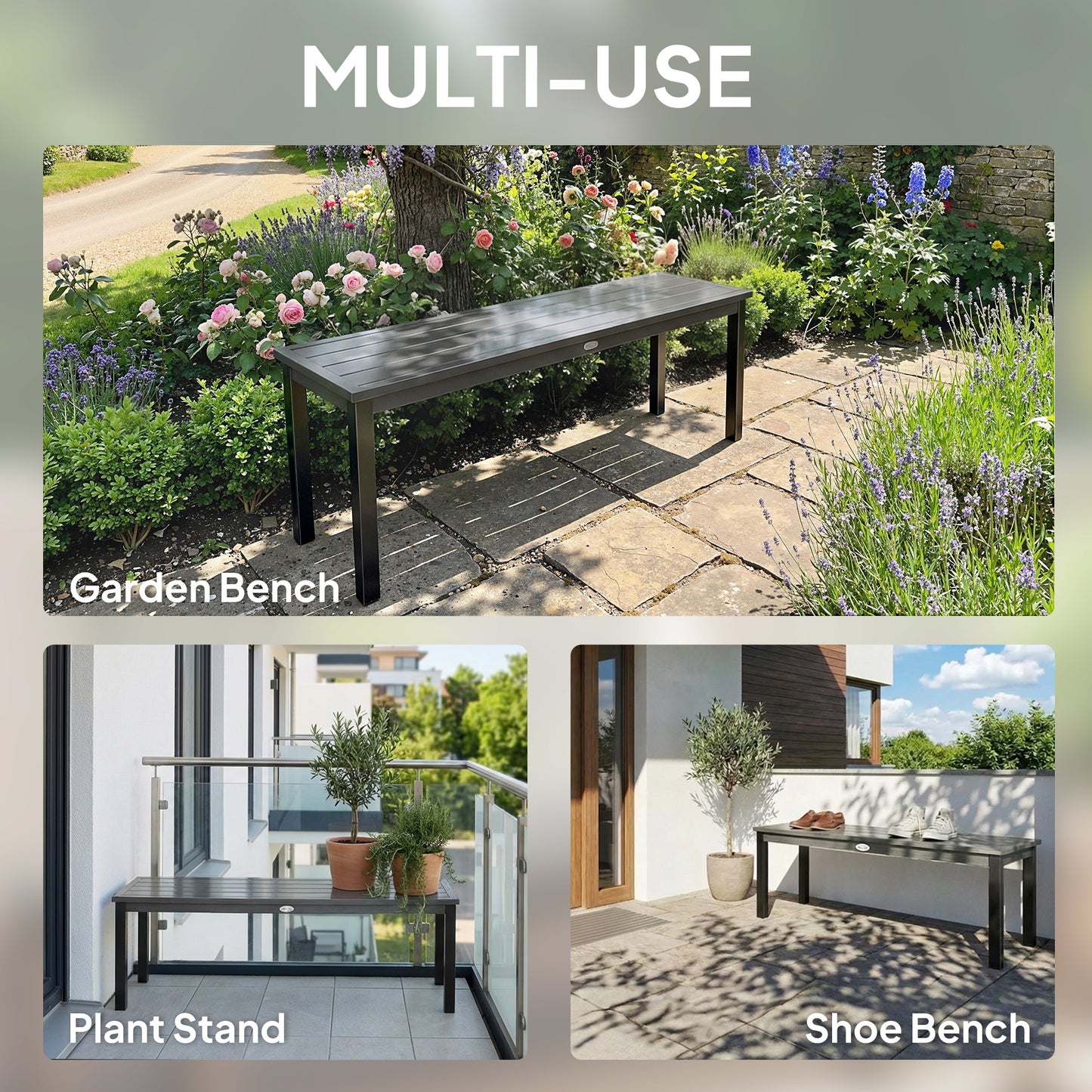 2 Seater Garden Bench, Outdoor Bench Loveseat