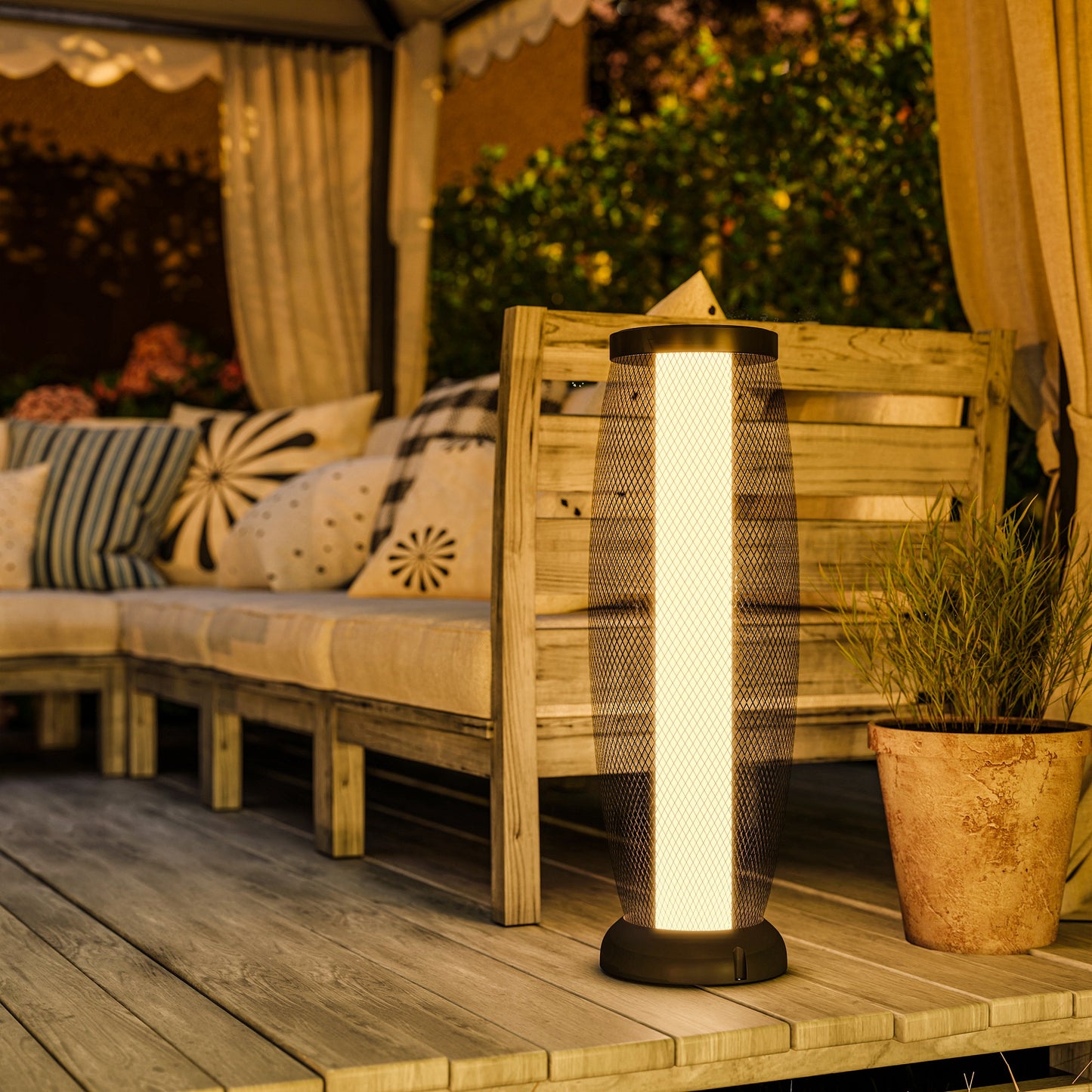 Garden Solar Lamp, 71.5 cm Tall Metal Floor Lamp