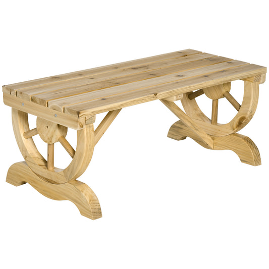2-Person Garden Bench Rustic Wooden Outdoor Bench
