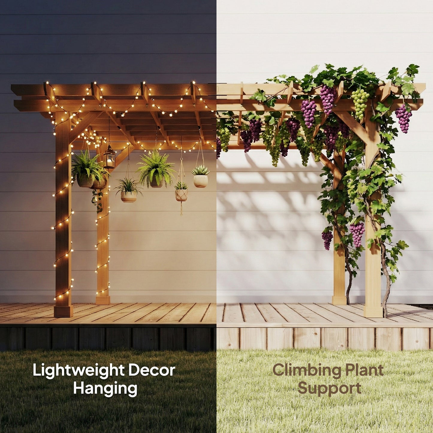 Graden Pergola Kit, Wooden Pergola Gazebo Grape Trellis