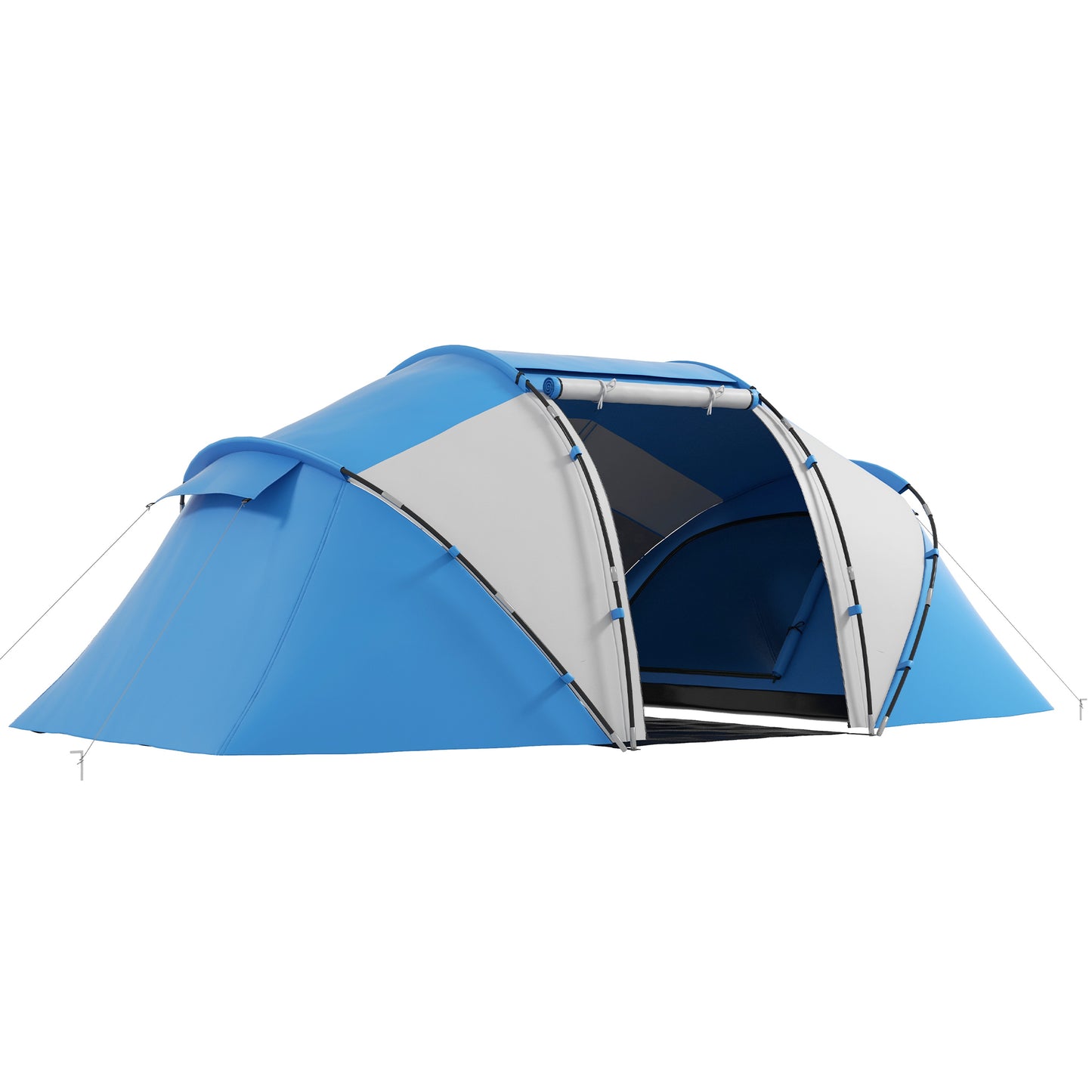 4-6 Man Camping Tent w/ Two Bedroom, Hiking Sun Shelter