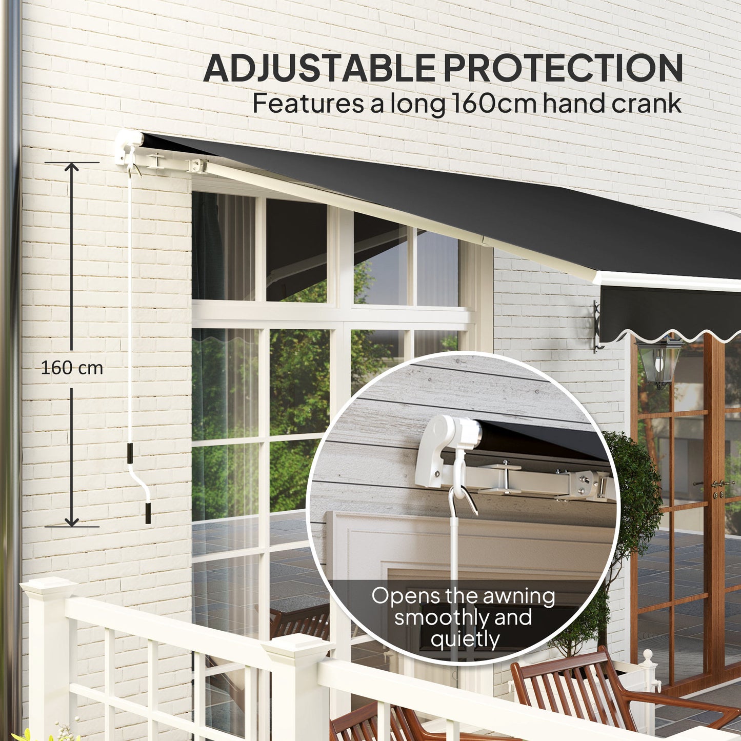 3 x 2.5m Garden Patio Manual Awning