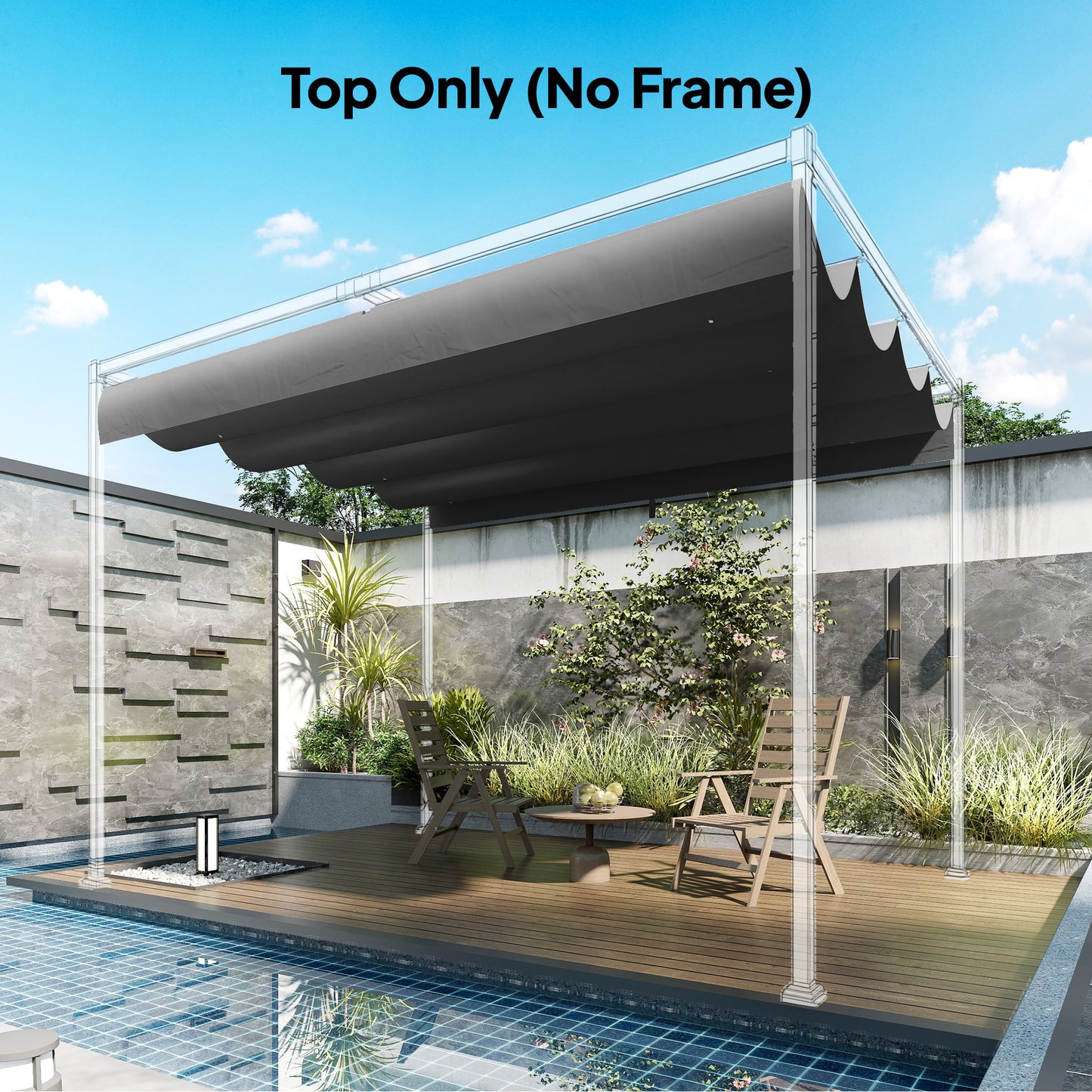 Retractable Pergola Canopy Only, 3.92 x 3.5 m