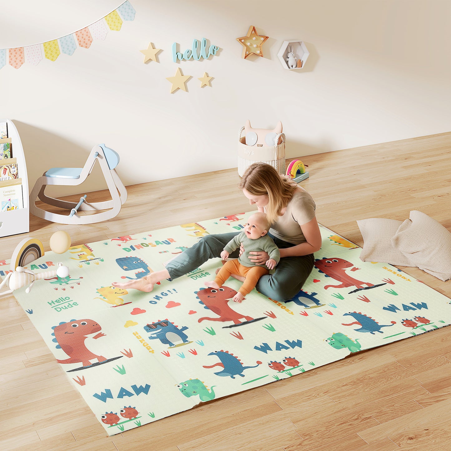 Baby Play Mat, Double Sideded Foldable Kids Crawling Mat (2)