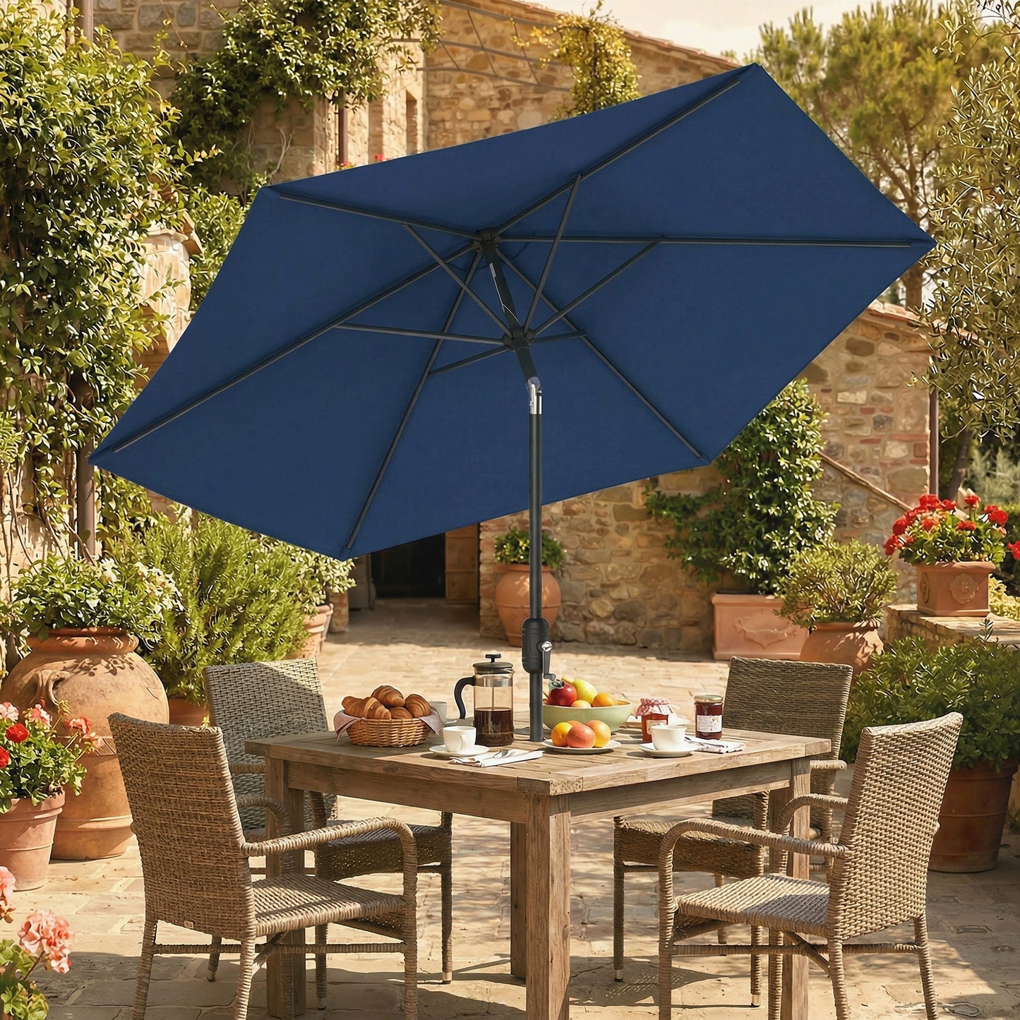 2.6 m Garden Parasol Umbrella with Aluminium Pole (8)