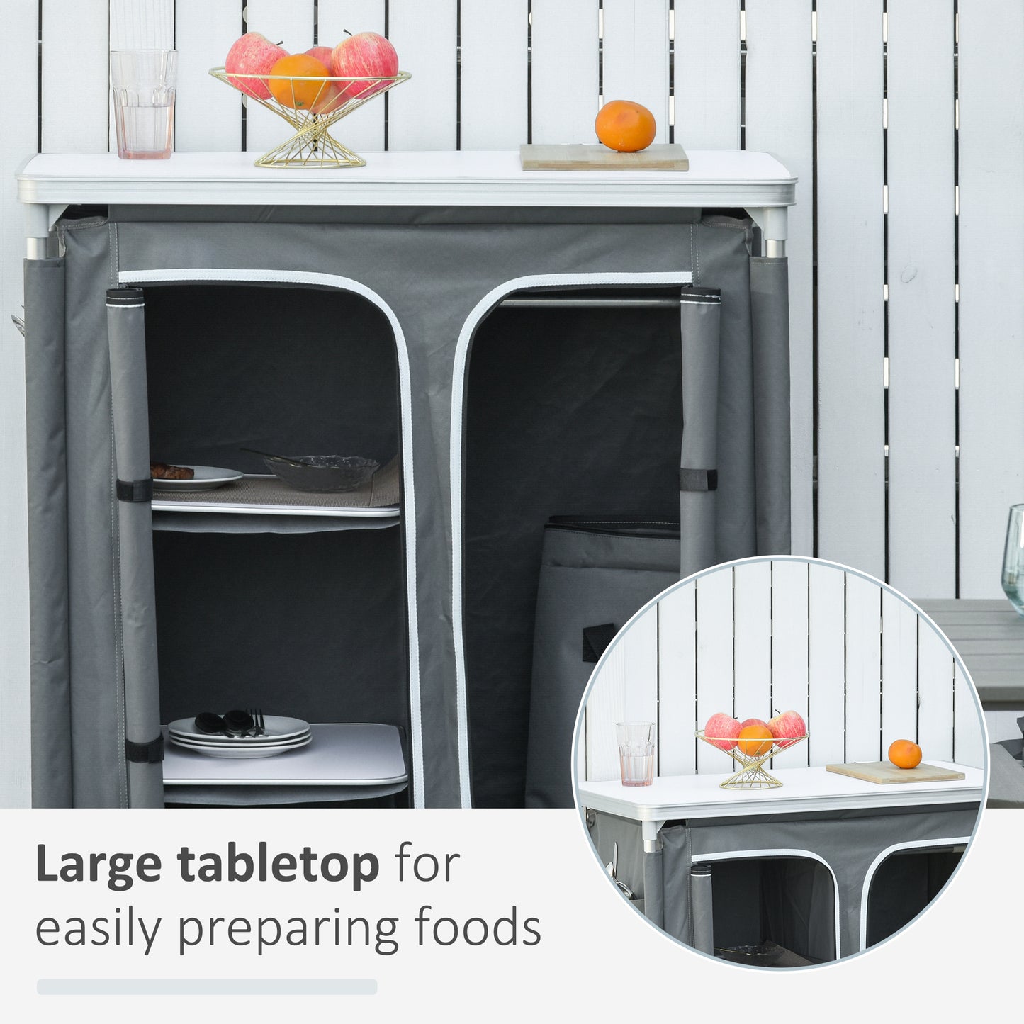 Aluminum Camping Cupboard, Camping Kitchen Station Cook Table