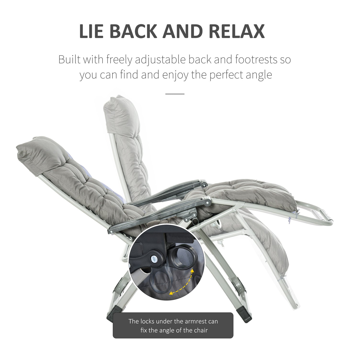 2pc Reclining Zero Gravity Sun Loungers