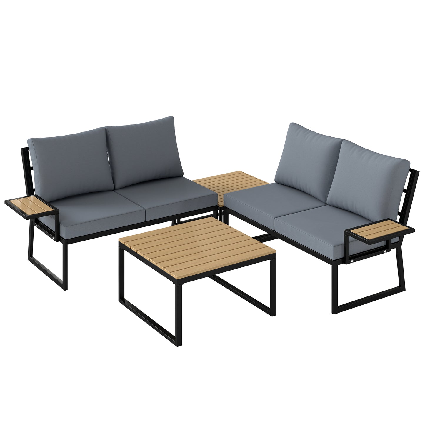 4 Seater Metal Garden Furniture Set