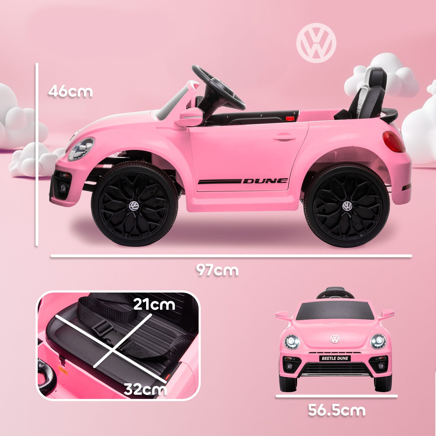 Volkswagen Beetle Licensed 12V Ride on Car w/ Remote Control
