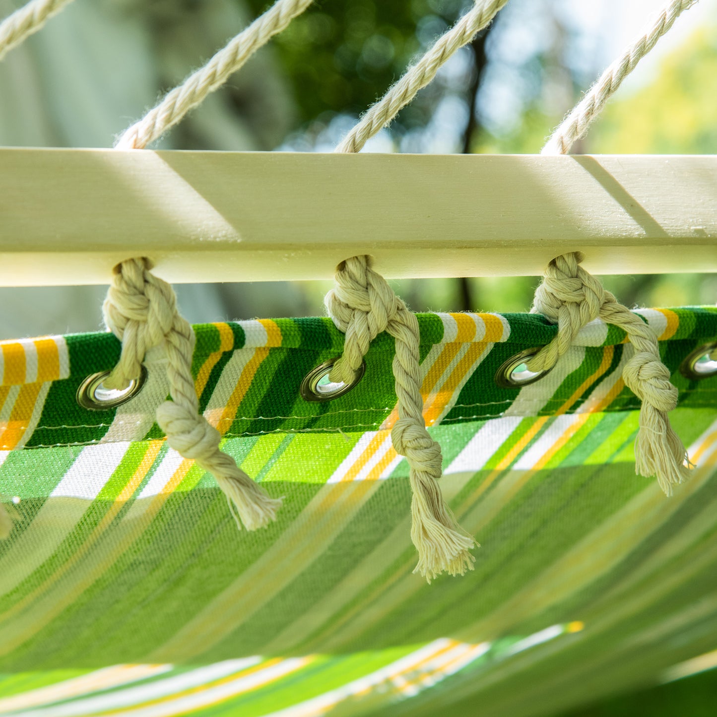 Double Cotton Hammock Camping Swing Outdoor Garden Beach Stripe