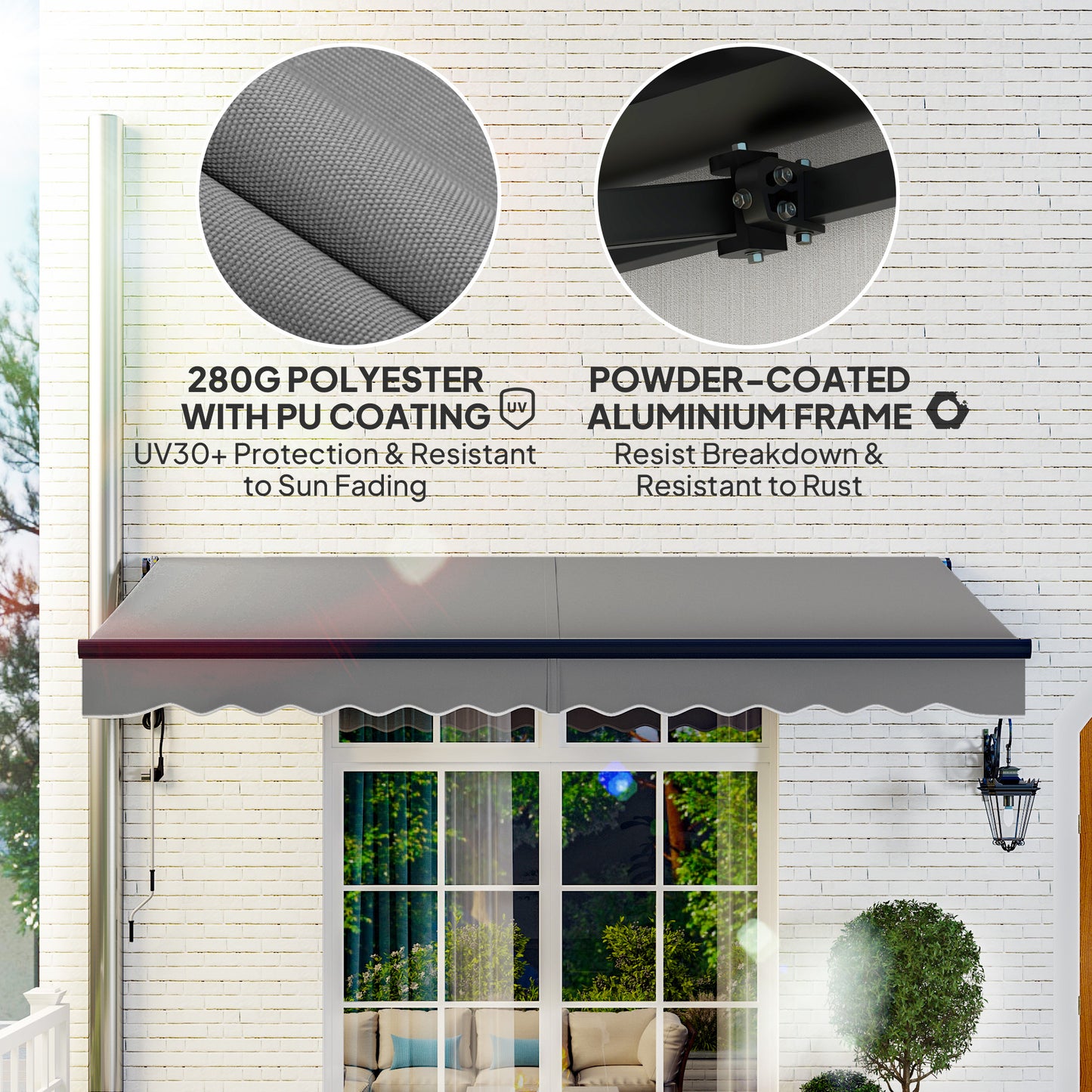 3.5 x 3m Electric/Manual Awning, with Remote