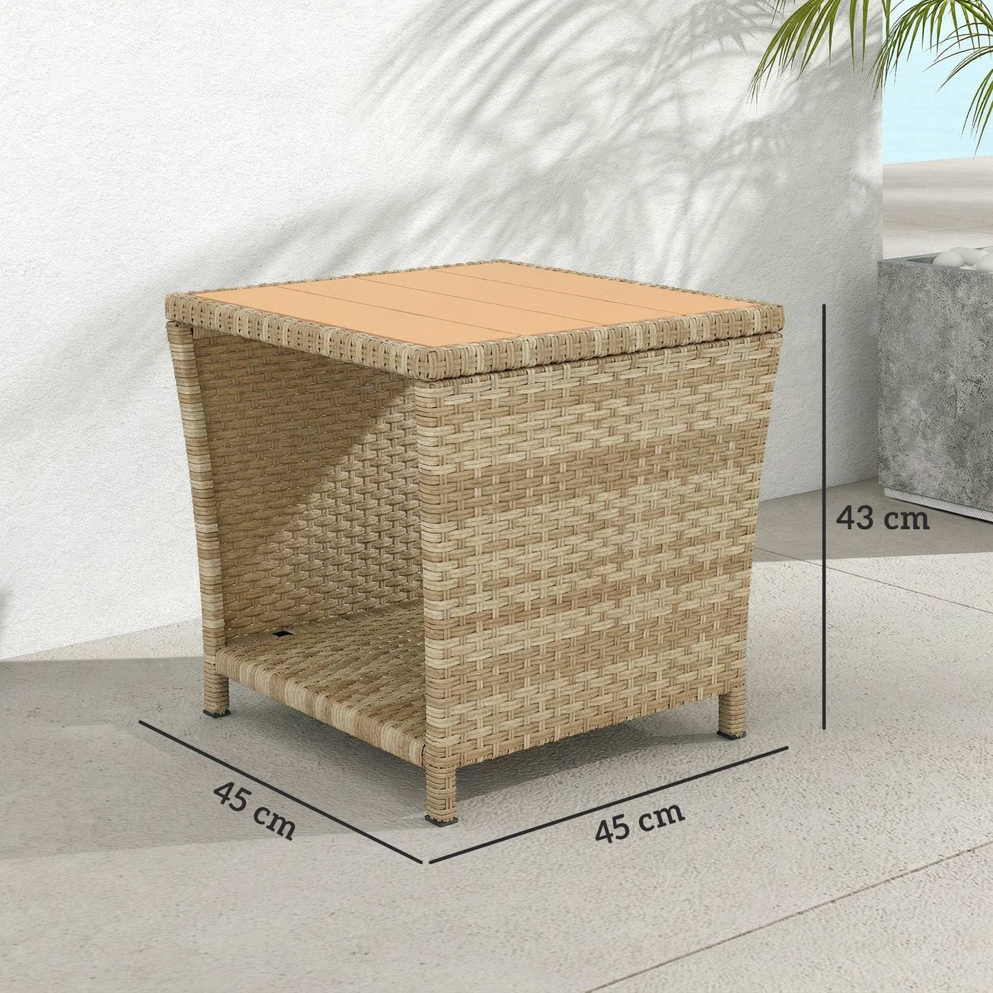 Side Table 2-Tier Outdoor Coffee Table