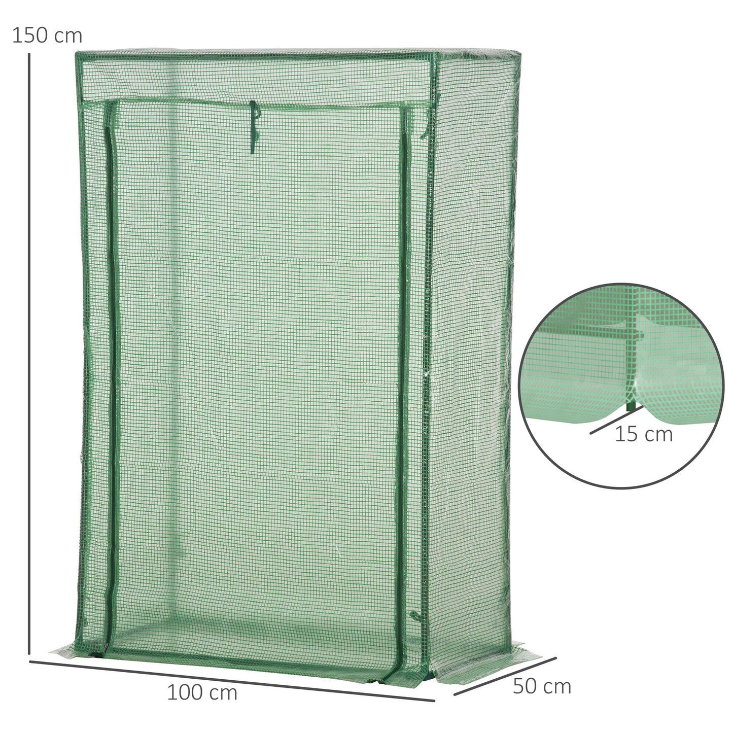 100 x 50 x 150cm Tomato Greenhouse Steel Frame PE Cover