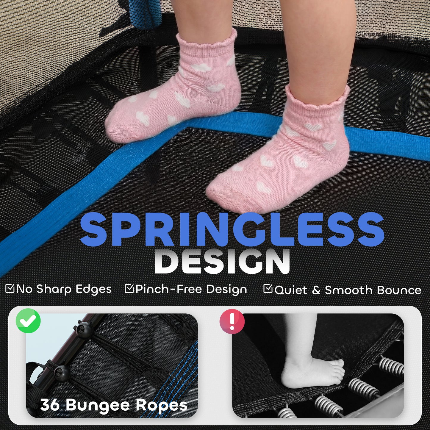 Kids Trampoline Mini Bouncer with Enclosure Safety Net